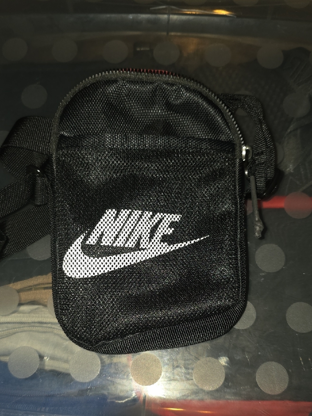 Nike Black Crossbody Belt Bag with White Swoosh